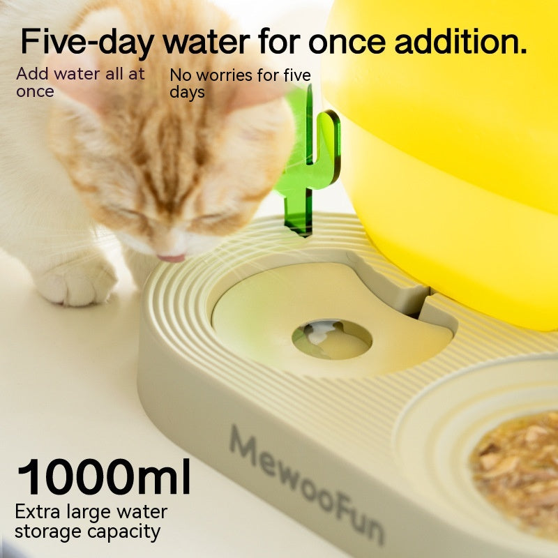 Ergonomic Dual Cat Bowl - Elevated Feeding for Neck Comfort