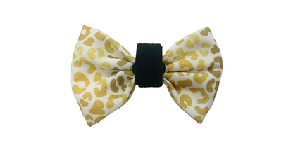 You're So Golden Leopard Gold Bow Tie Dog Collar Attachment