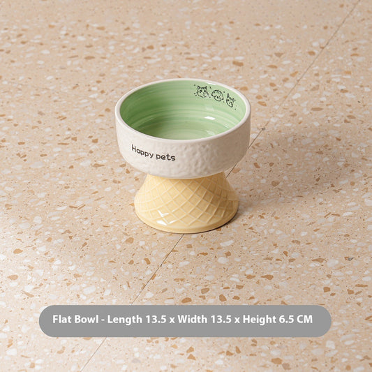 Ceramic High Foot Cat Bowl Neck Protection Not Easy To Knock