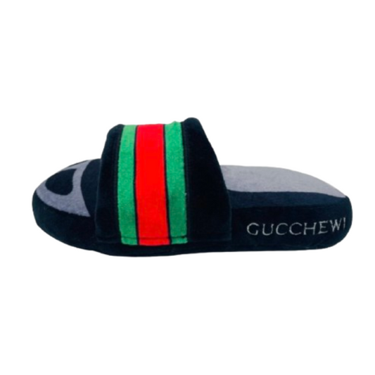 Gucchewy Black Luxury Sandal Plush Dog Toy