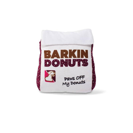 Barkin Donuts Donut Bag Plush Dog Toy