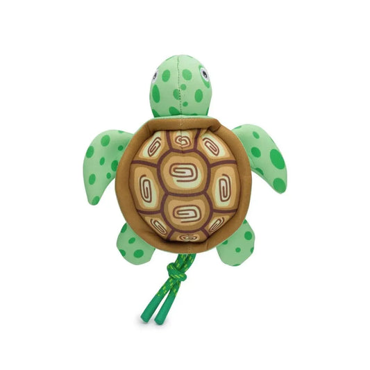 Fabdog Floatie Turtle Dog Toy by The Family Pet, vibrant green, perfect for playful dogs, priced at $19.99.
