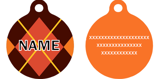 Argyle Fall HD Dog ID Tag