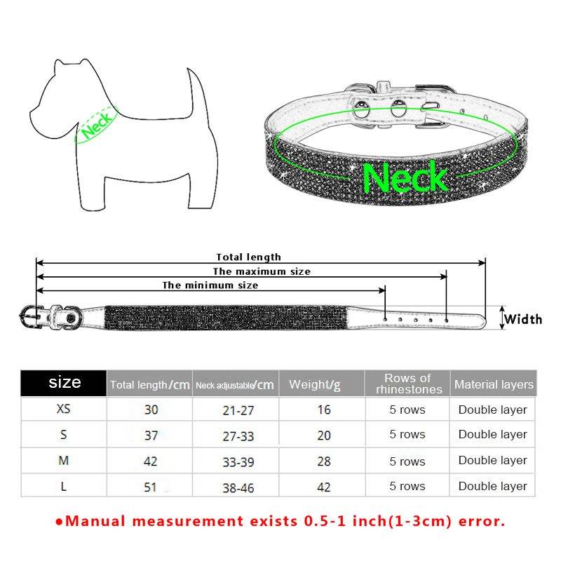 Fashionable dog collars for small dogs by Purrfect Pet Kingdom with adjustable neck sizes and rhinestones