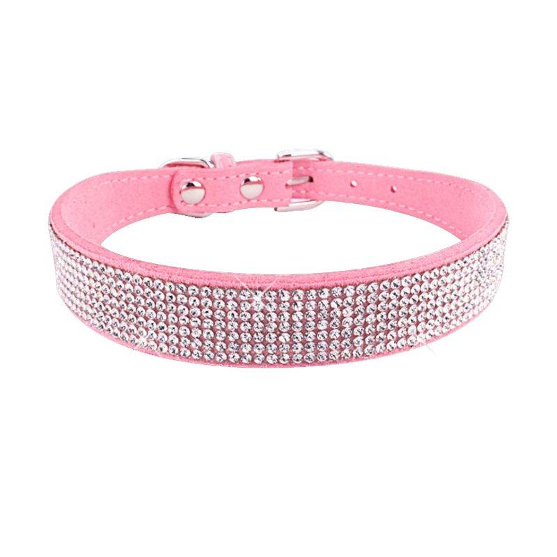 Pink stylish fashionable dog collars for small dogs with rhinestone embellishments from Purrfect Pet Kingdom