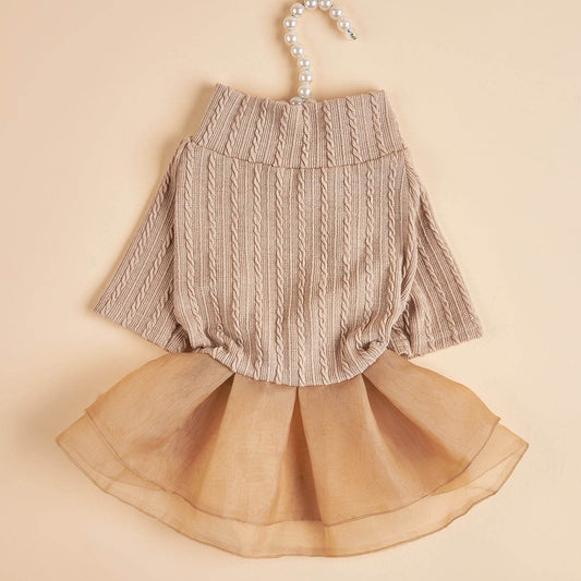 Purrfect Pet Kingdom Fashionable Dog Dresses for Small Dogs S Khaki Purrfect Pet Kingdom