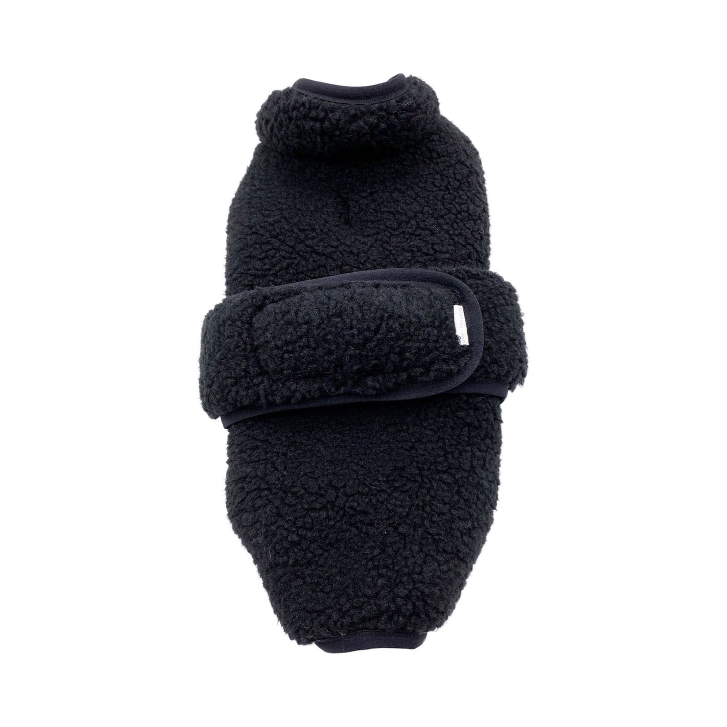 BESPOKE PAWS faux shearling dog vest in black with adjustable straps for warmth and comfort