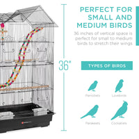 36In Indoor/Outdoor Iron Bird Cage for Parro