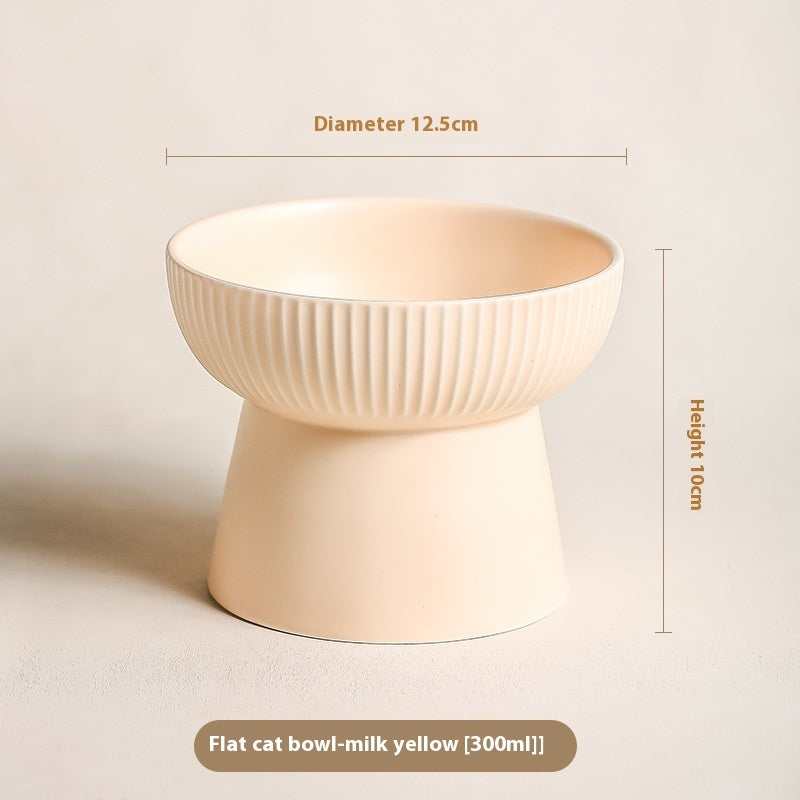 Anti-Tumble Porcelain Cat Bowl: Ergonomic Chic Dinnerware