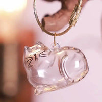 Cat Fur Memorial Keychain Transparent Pet Hair Keepsake Pendant