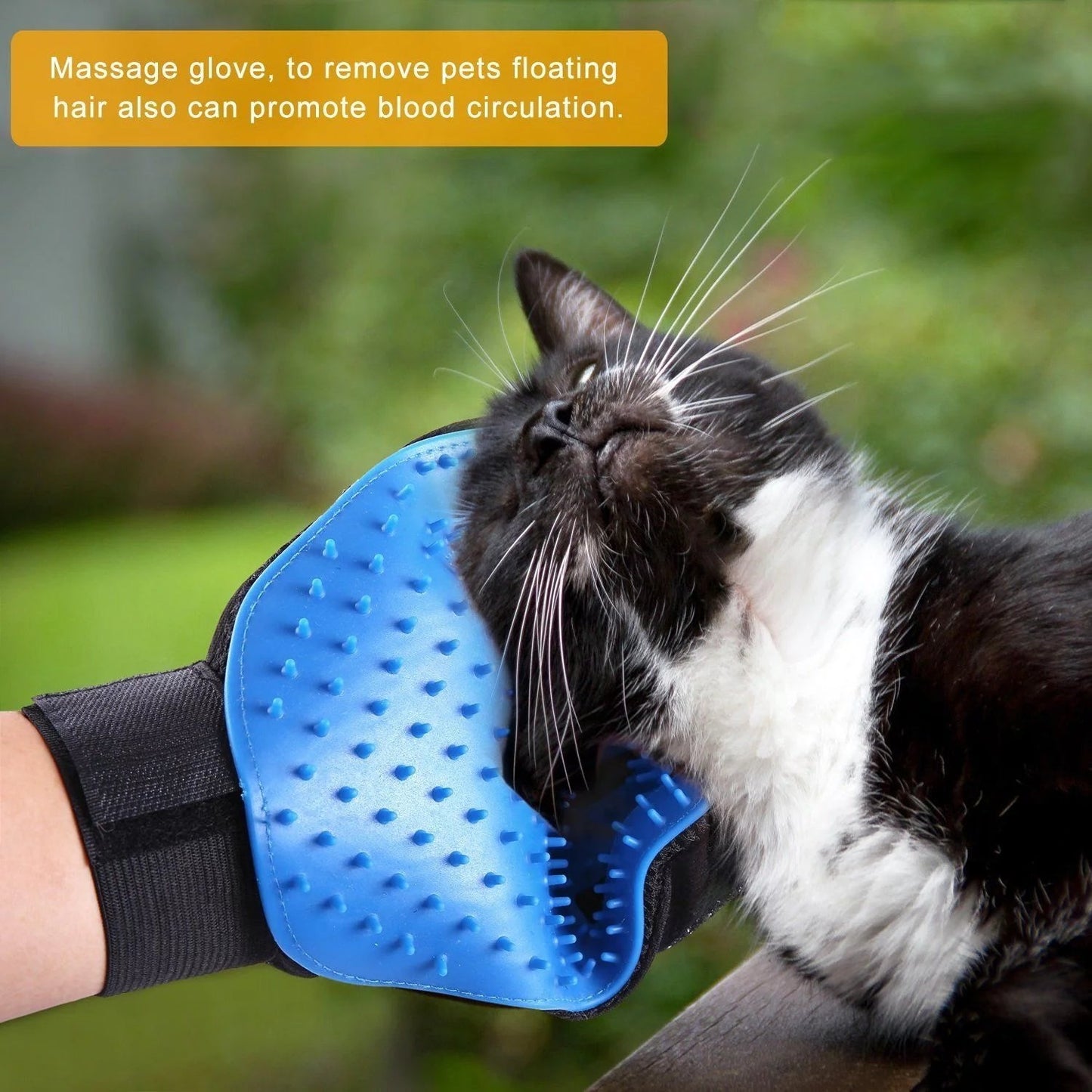 Pet Grooming Gloves Brush Dog Cat Hair Remover Mitt Massage Deshedding 1 Pair Blue - Purrfect Pet Kingdom