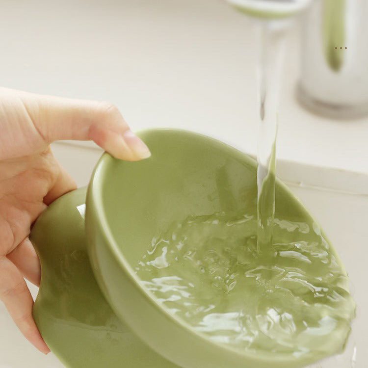 Purrfect Pet Kingdom Cat Bowl Ceramic Cat Food Bowl Cat Food Basin Plate Feeding (Gray) - Premium Pet Bowls & Feeders