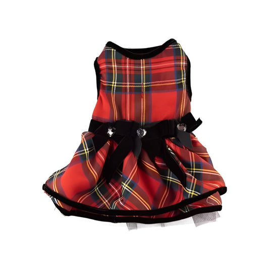 Red Tartan Plaid Holiday Dog Dress