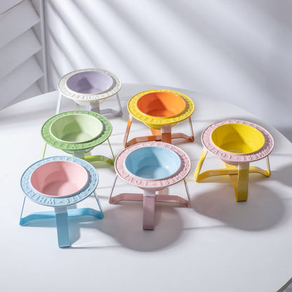 Ceramic Elevated Cat Bowl for Healthy Neck and Spine Relief