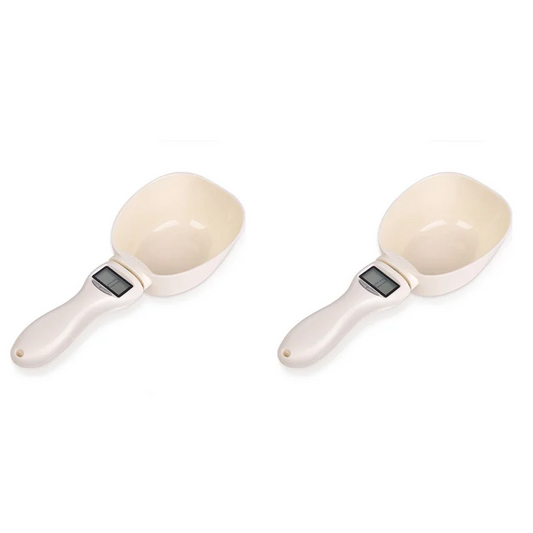 WORTHOWN-2X Pet Food Scale Electronic Measuring Tool Dog Feeding Bowl Measuring Spoon Kitchen Scale Digital Display