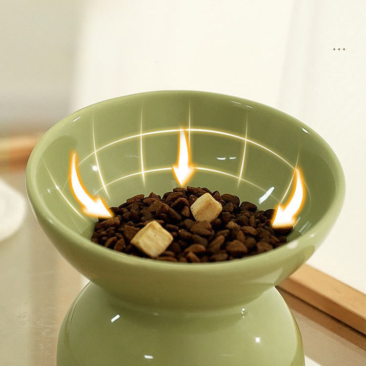 Purrfect Pet Kingdom Cat Bowl Ceramic Cat Food Bowl Cat Food Basin Plate Feeding (White) - Premium Pet Bowls & Feeders