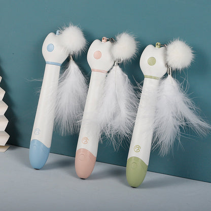 Laser Double-head Telescopic Funny Cat Stick, Plush Ball