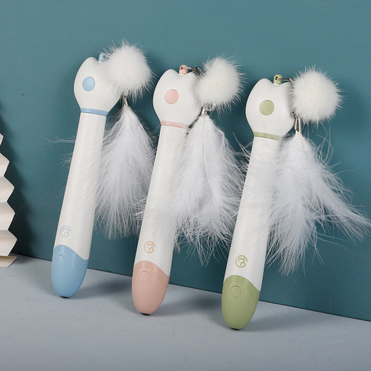 Laser Double-head Telescopic Funny Cat Stick, Plush Ball