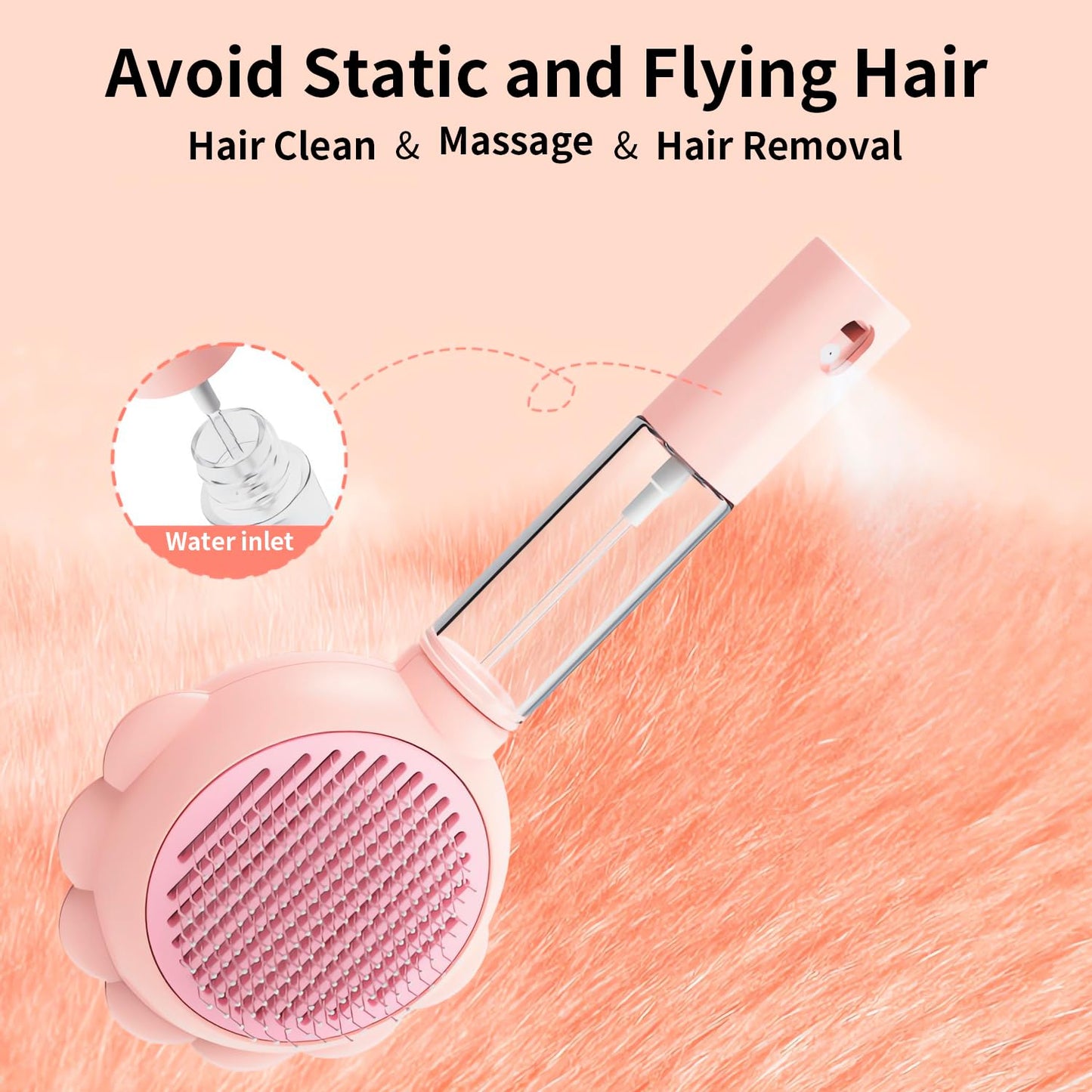 Spray Cat Brushes For Indoor Cats With Release Button Cat