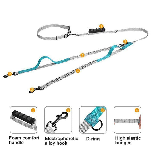 Dog Leash Hands Free Bungee Multifunctional Running 🐕