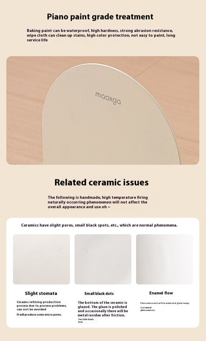 Pet Ceramic Cat Bowl With High Foot And Slanted Mouth For