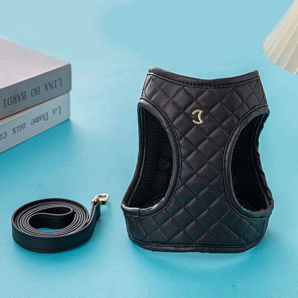 FLIPSTYLEZLLC - Premium Durable Black Leather Dog Harness for Secure Comfor - Dog Harnesses