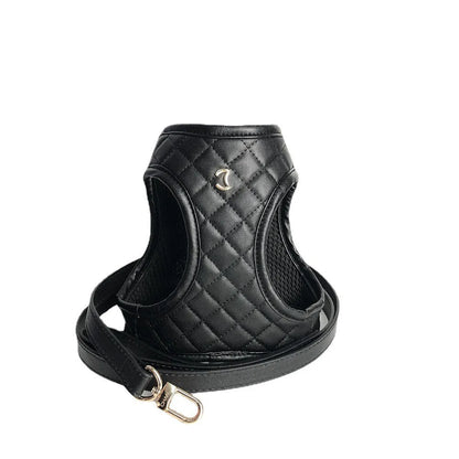 FLIPSTYLEZLLC - Premium Durable Black Leather Dog Harness for Secure Comfor