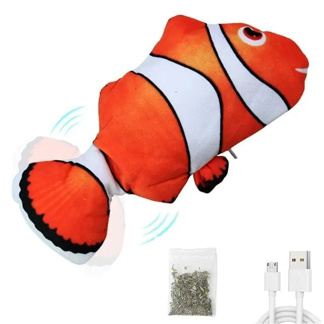 Floppy Fish Cat Toy by Stevvex in blue, interactive catnip toy for cats, perfect for exercise and play.