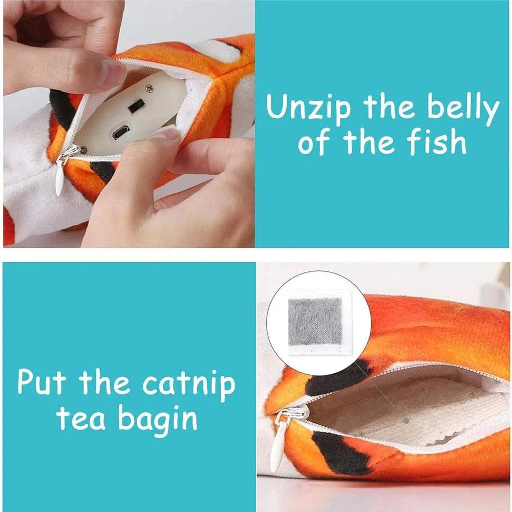 Floppy Fish Cat Toy by Stevvex in blue, interactive flopping design for cat exercise, perfect for playful cats.