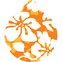 Island Floral Orange HD Dog ID Tag