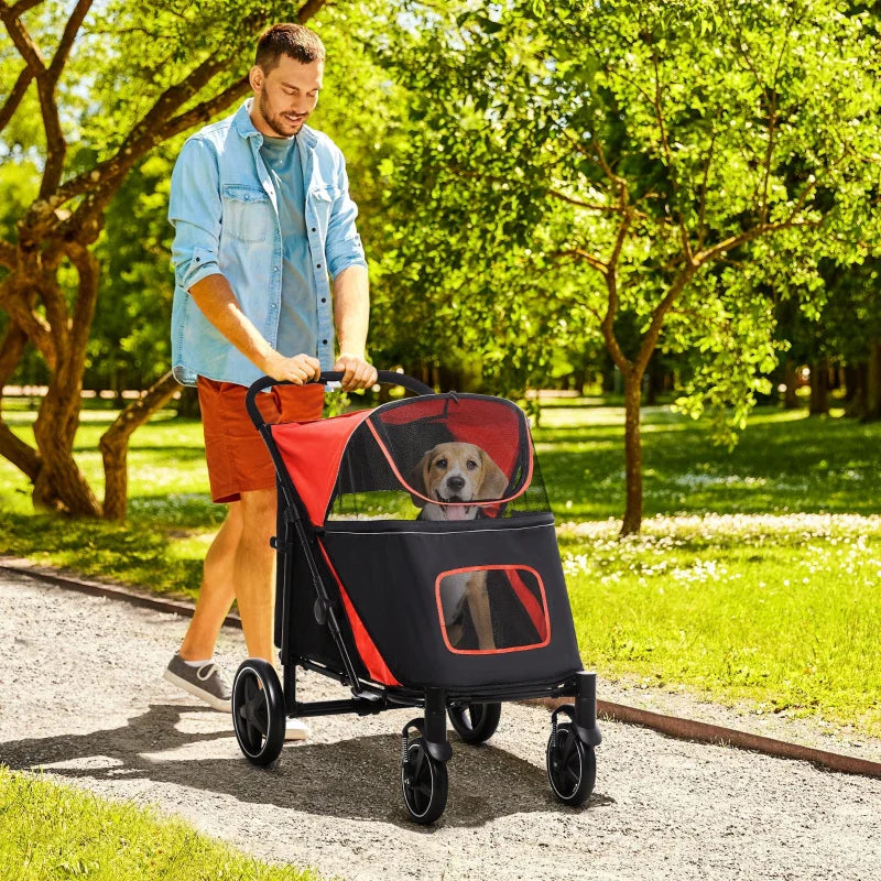 Furr Baby Gifts foldable dog stroller for large pets with spacious design and mesh windows for visibility