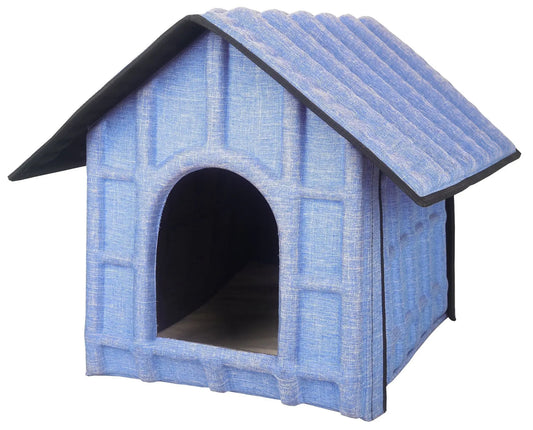 Purrfect Pet Kingdom Folding Indoor Outdoor Dog Shelter Blue Purrfect Pet Kingdom