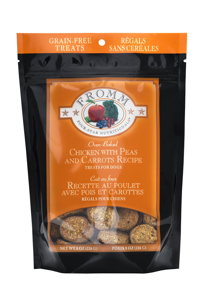Fromm 4 - Star Chicken, Carrot, & Pea Dog Treats (8oz) - Crunchy Dog Treats - The Family Pet