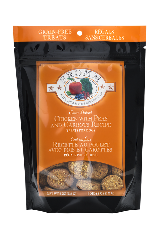 Fromm 4 - Star Chicken, Carrot, & Pea Dog Treats (8oz) - Crunchy Dog Treats - The Family Pet