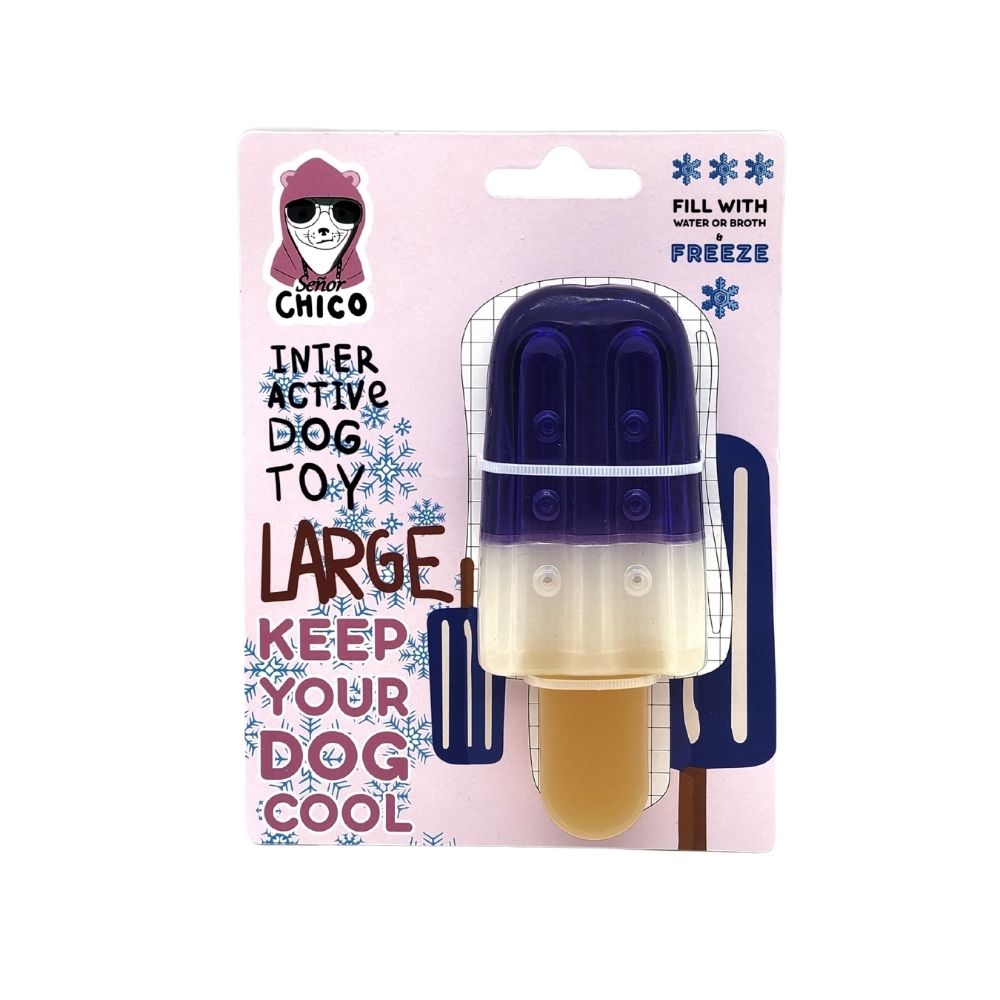 Dog Treats Popsicle-Shaped Freezable Toy 100 Natural Rubber - close up product image for dog treats