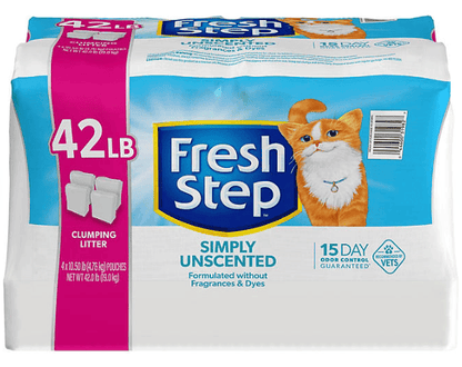 Fresh Step litter for multiple cats 42 lb clumping unscented cat litter with 15 day odor control