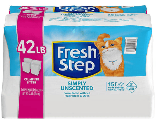 Fresh Step litter for multiple cats 42 lb clumping unscented cat litter with 15 day odor control