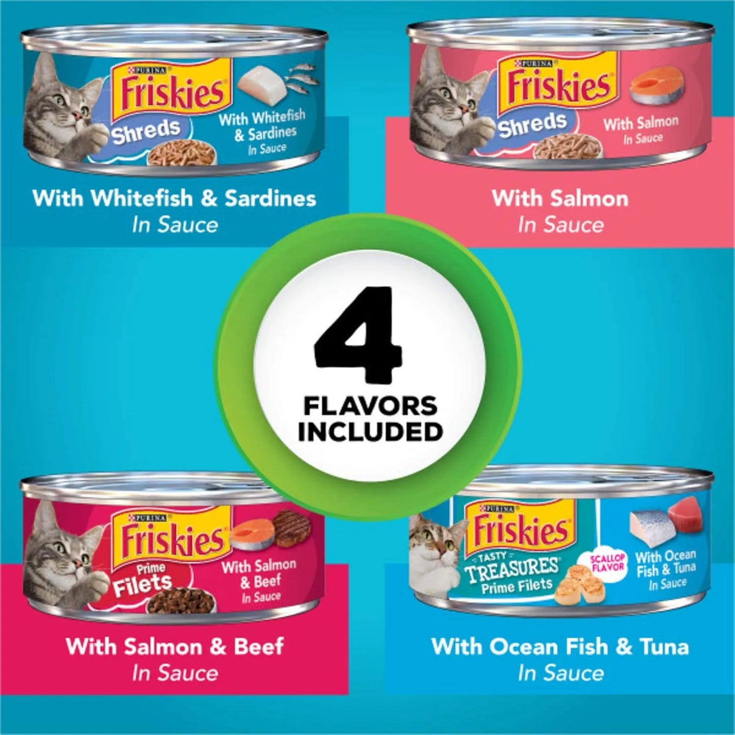 Purrfect Pet Kingdom - Friskies Fish-A-Licious Variety Pack Wet Cat Food 5.5oz 32ct - Food