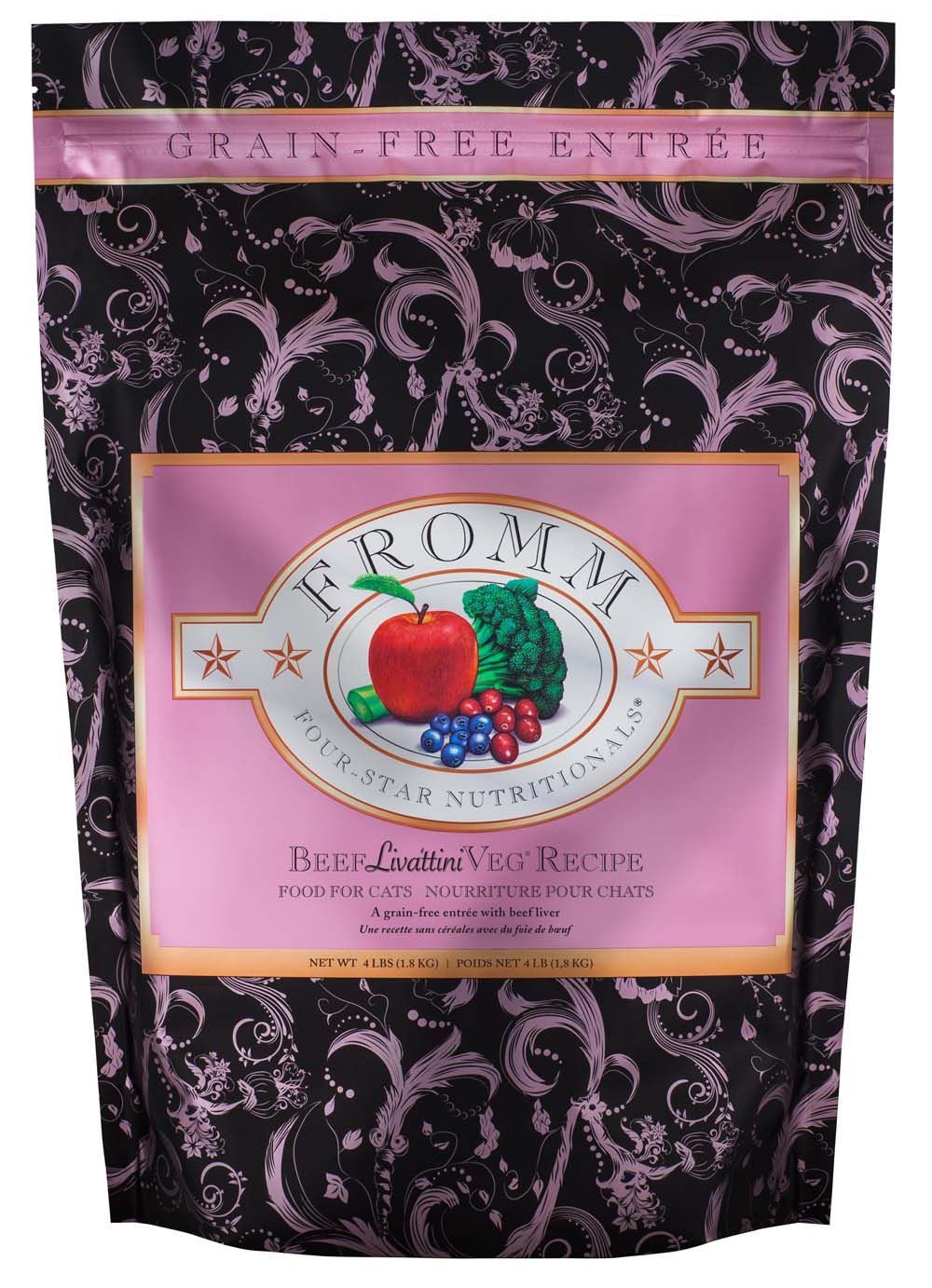 Fromm 4 Star Adult Grain - Free Beef Livattini Veg Dry Cat Food (4lb) - Fromm Dry Cat Food - The Family Pet