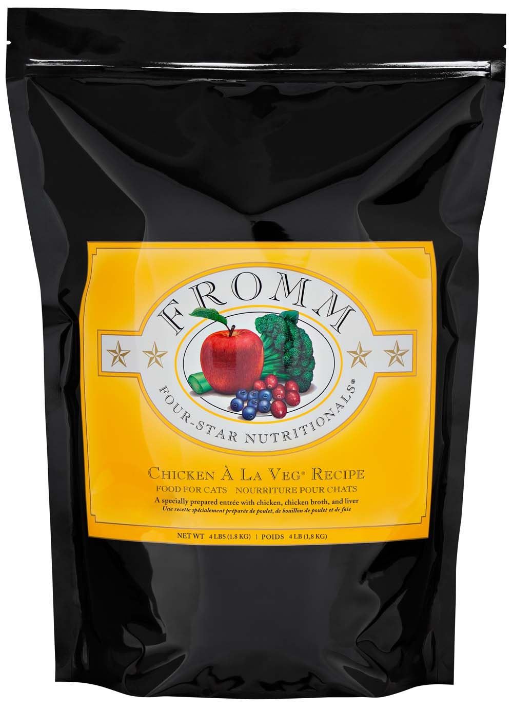 Fromm 4 Star Adult Chicken A La Veg Dry Cat Food (4lb) - Dry Cat Food - The Family Pet