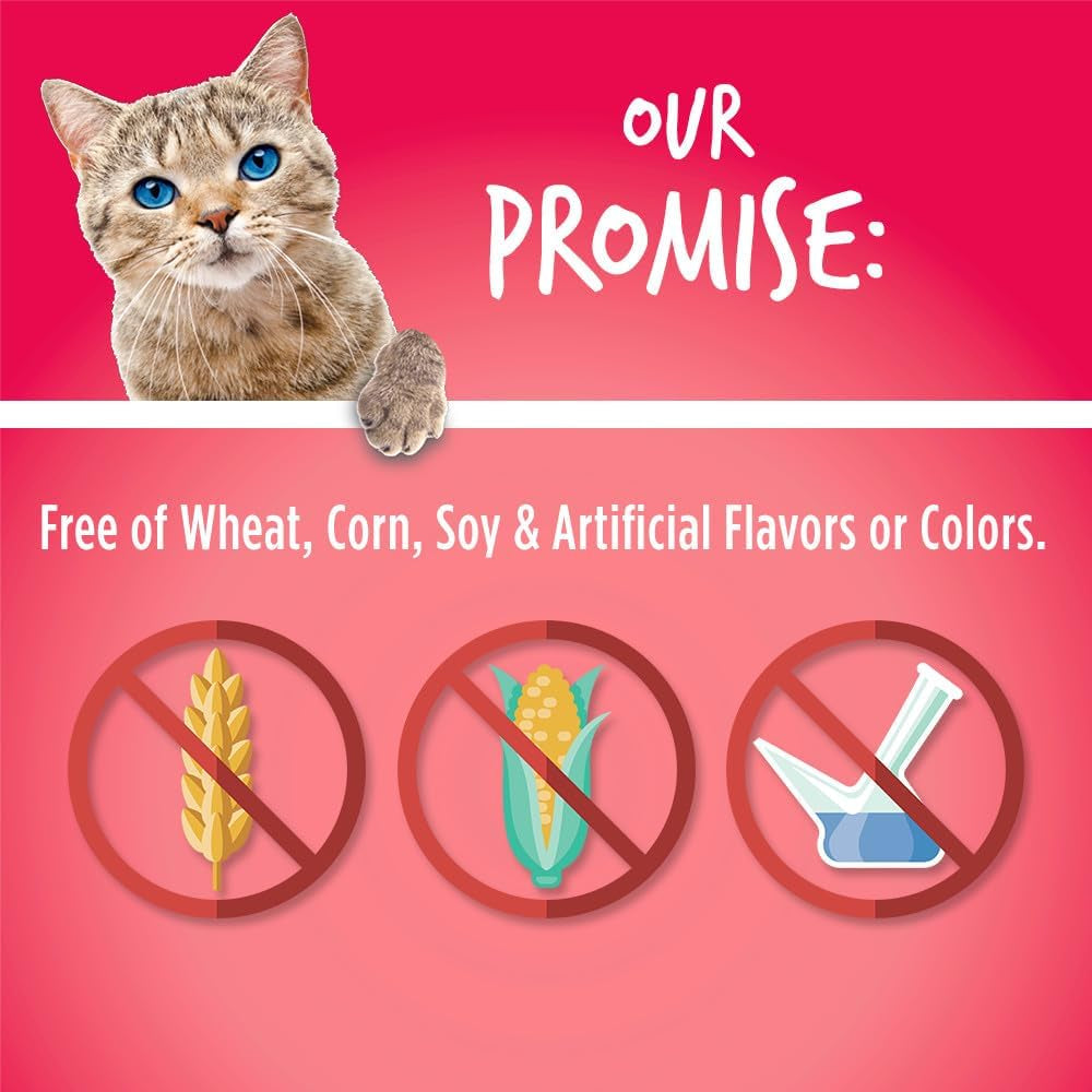 MJ's Pet Closet grain free salmon cat snacks promise, free of wheat, corn, soy, and artificial flavors or colors