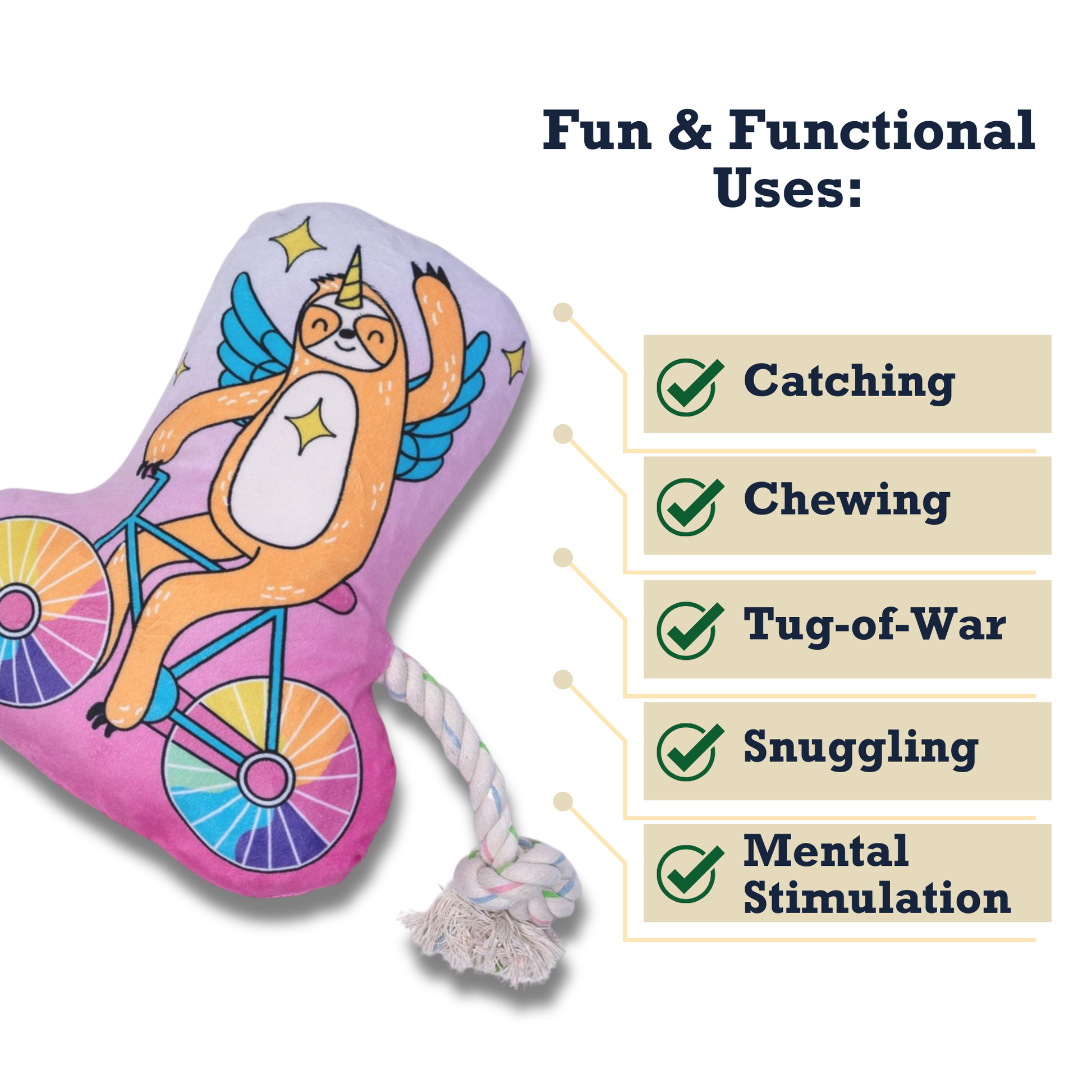 Colorful plush dog toy with playful design for fun durable plush dog toys, ideal for catching and chewing