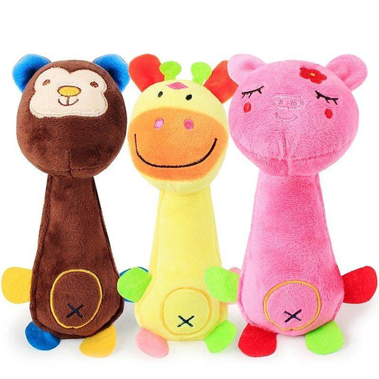 Purrfect Pet Kingdom Funny Dog Squeaky Toy Plush Set Brown Purrfect Pet Kingdom