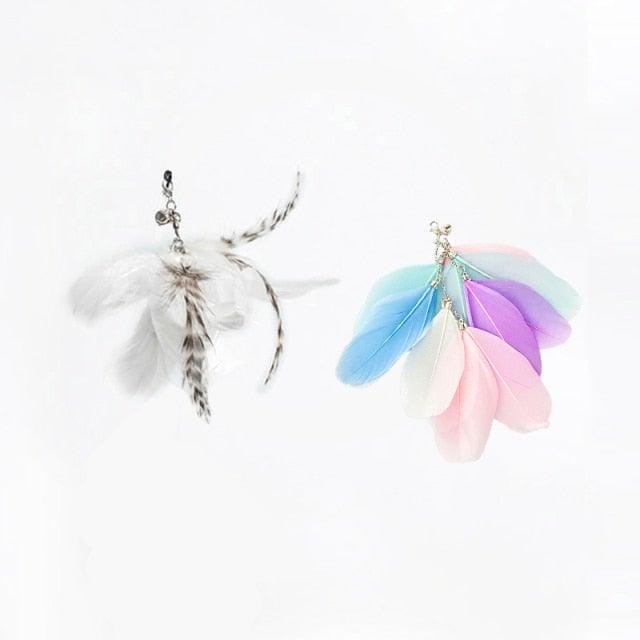 Funny Feather Bird With Bell Cat Stick Toy For Kitten Play