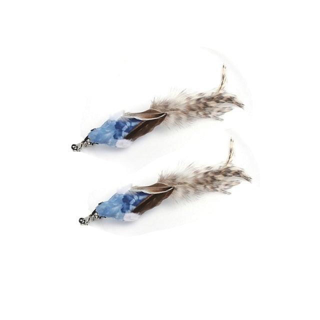 Funny Feather Bird With Bell Cat Stick Toy For Kitten Play