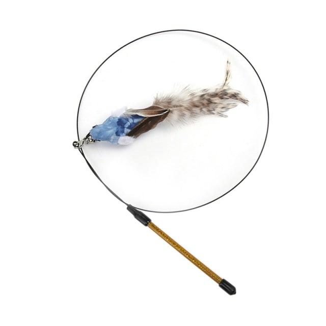 Funny Feather Bird With Bell Cat Stick Toy For Kitten Play