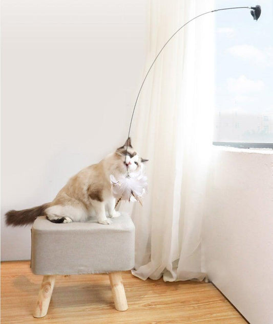 Funny Feather Bird With Bell Cat Stick Toy For Kitten Play