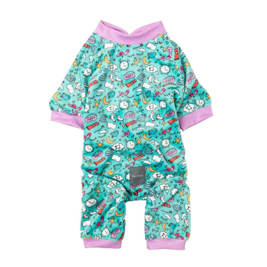 Sweet Dreams Soft Plush Green Dog Pajamas