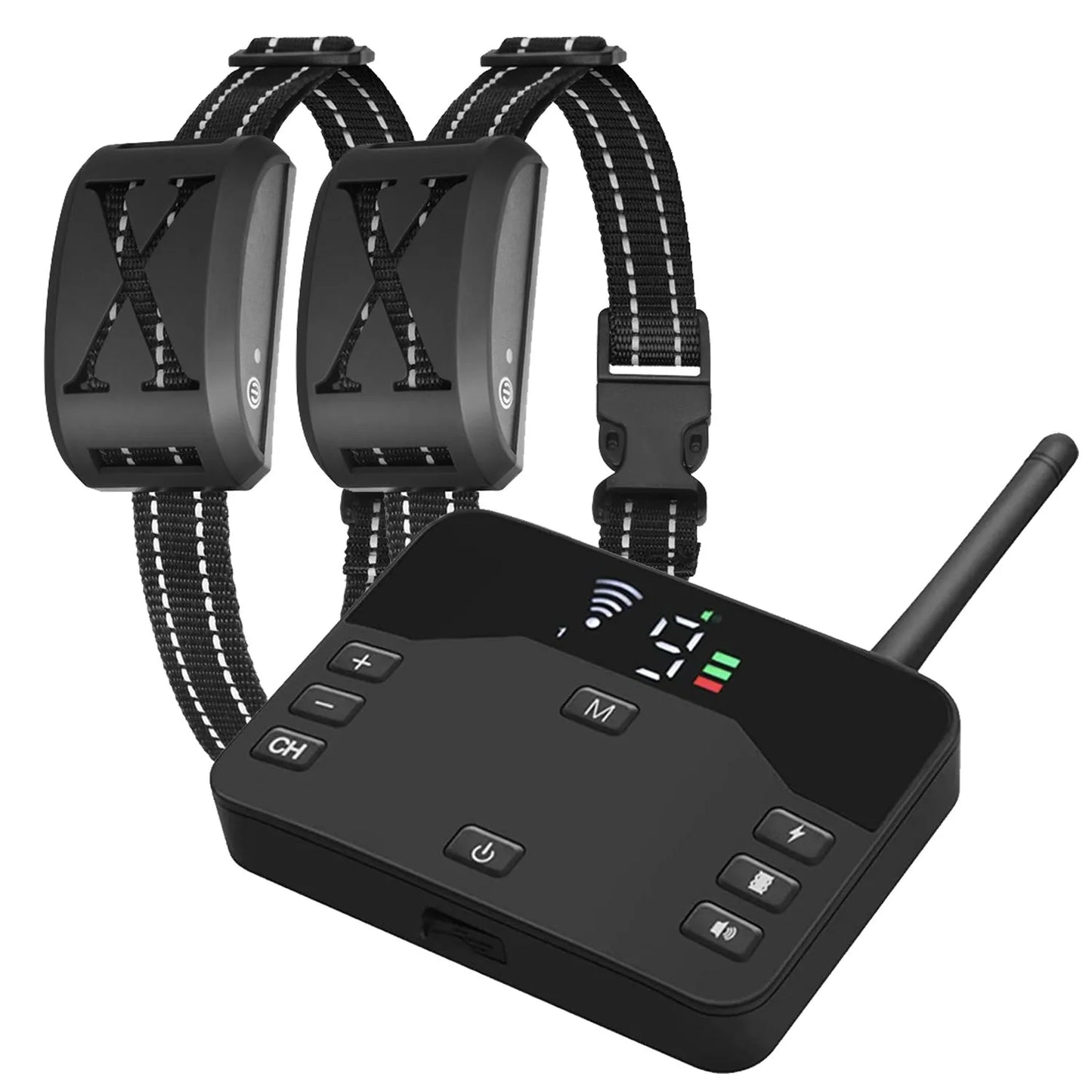 GBruno 2 In 1 Wireless Electric Dog Fence in black, perfect for pet containment, available at GBruno Store for $106.99.