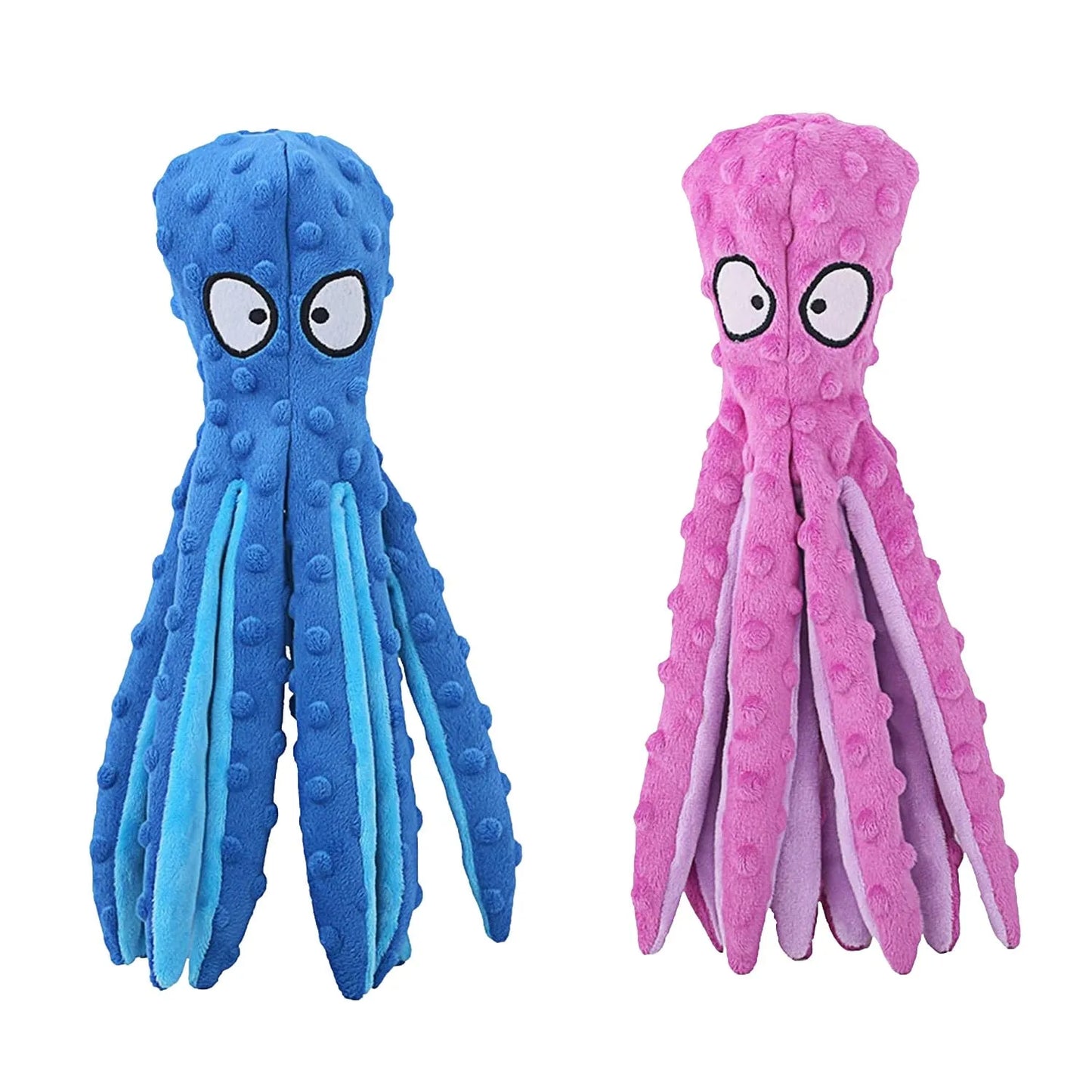 GBruno 2Pcs Squeaky Dog Toys in Blue and Pink, perfect for playful dogs, from GBruno Store, ideal for interactive fun.